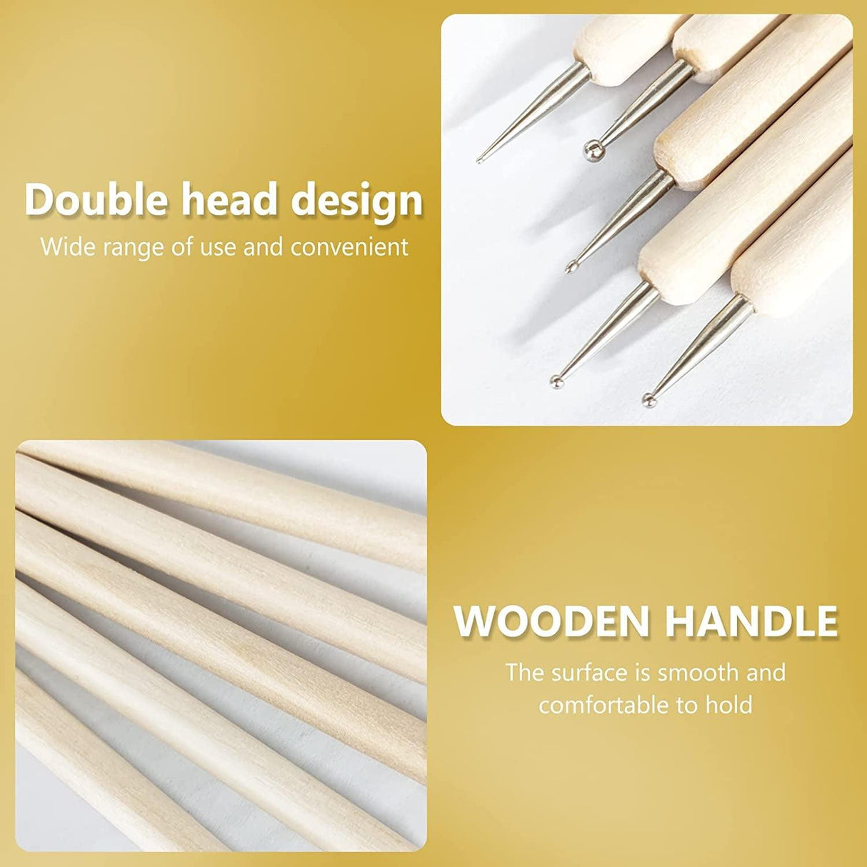 10Pcs Dotting Tools Ball End Dot Art Rock Painting Pottery Clay Modeling Embossing Art Mandala WoodArtSupply