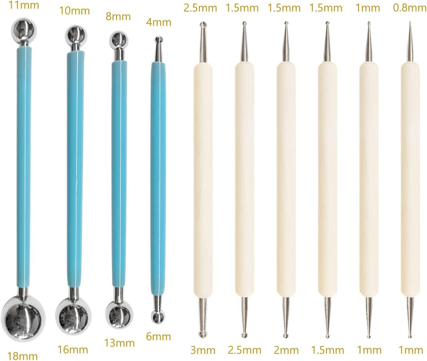 10Pcs Dotting Tools Ball End Dot Art Rock Painting Pottery Clay Modeling Embossing Art Mandala WoodArtSupply