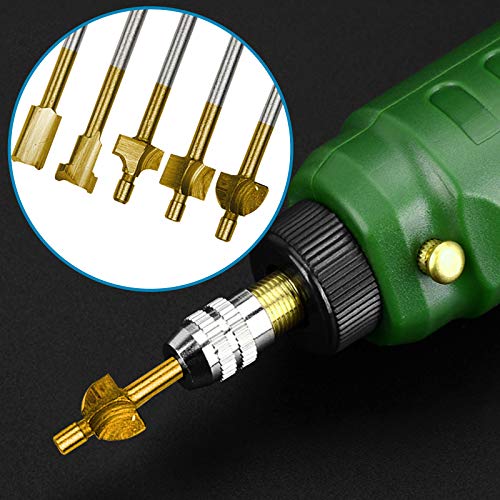 10Pcs HSS Router Carbide Engraving Bits & 10Pcs Router Bit with 1/8"(3mm) Shank Power Rotary Tools for DIY Woodworking, Carving, Sculpting, DKIBBITH