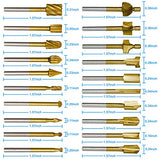 10Pcs HSS Router Carbide Engraving Bits & 10Pcs Router Bit with 1/8"(3mm) Shank Power Rotary Tools for DIY Woodworking, Carving, Sculpting, DKIBBITH