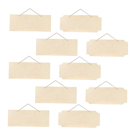10Pcs Hanging Wooden Sign Unfinished Blank Wood Sign Unfinished Hanging Wood Sign DIY Hanging Sign Wood Crafts Blank Wooden Signs Wood for Crafts SEWOART