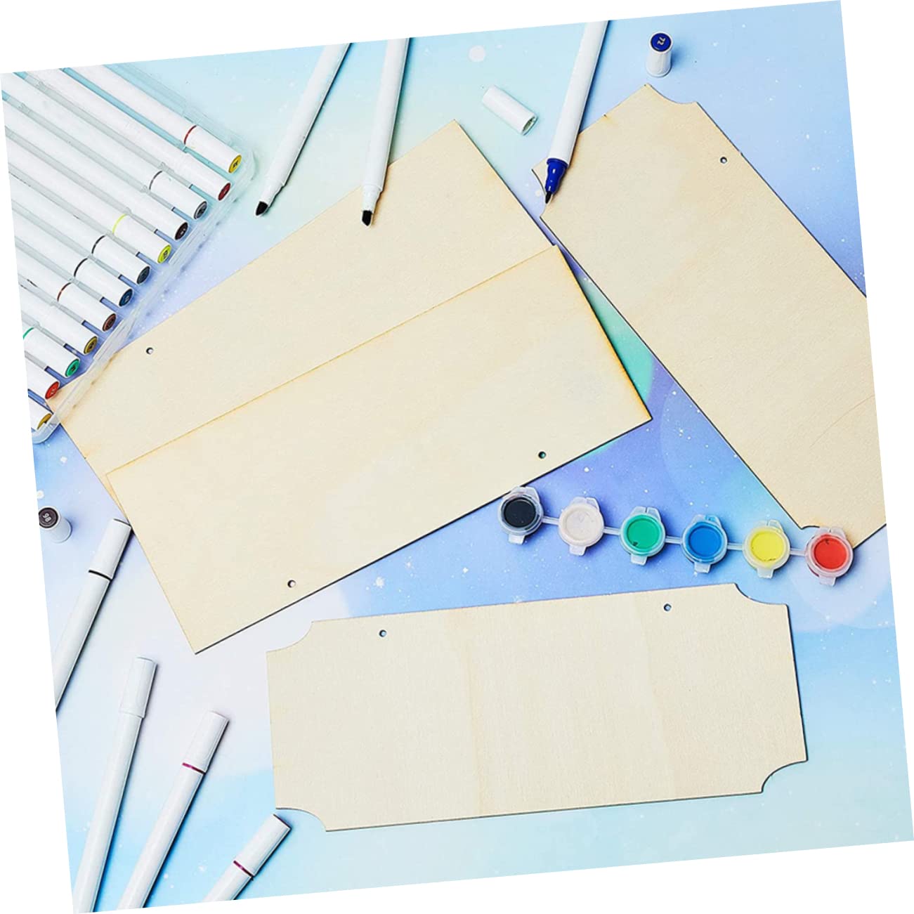 10Pcs Hanging Wooden Sign Unfinished Blank Wood Sign Unfinished Hanging Wood Sign DIY Hanging Sign Wood Crafts Blank Wooden Signs Wood for Crafts SEWOART