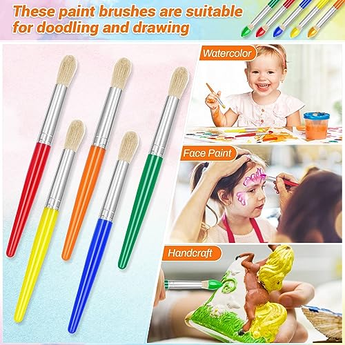10Pcs Paint Brushes for Kids, Anezus Children Paint Brushes Toddler Large Chubby Kids Paint Brush Set for Preschool Daycare Classroom Washable Paint anezus