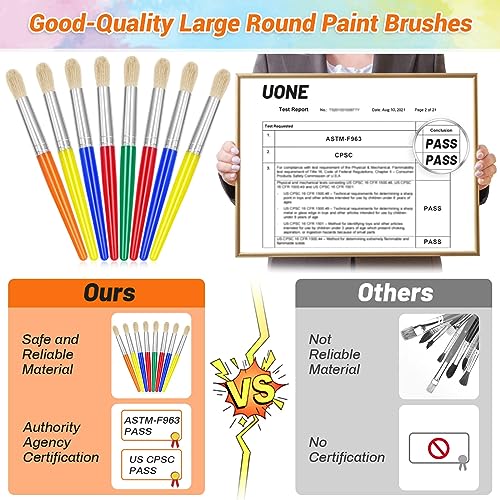 10Pcs Paint Brushes for Kids, Anezus Children Paint Brushes Toddler Large Chubby Kids Paint Brush Set for Preschool Daycare Classroom Washable Paint anezus