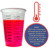 10 8oz Disposable Graduated Clear Plastic (PET) Cups and 10 6" Wood Stir Sticks for Mixing Paint, Stain, Epoxy, Resin by NetSellsIt NSI