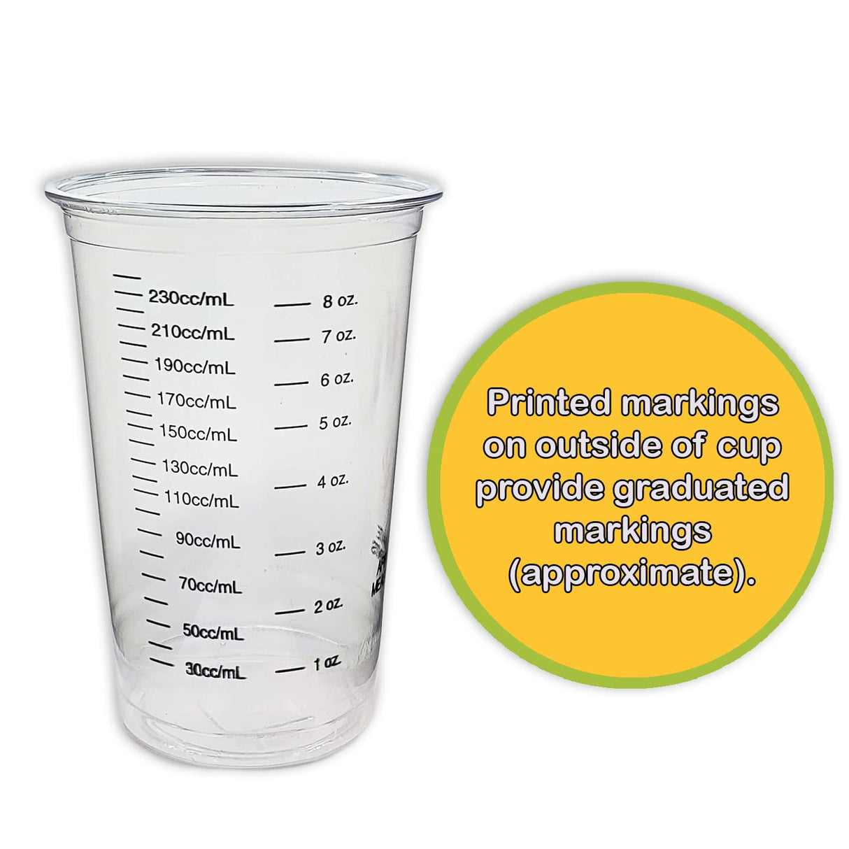 10 8oz Disposable Graduated Clear Plastic (PET) Cups and 10 6" Wood Stir Sticks for Mixing Paint, Stain, Epoxy, Resin by NetSellsIt NSI