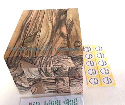 10 ~ Bethlehem Olive Wood Pen Blanks with Certificates Authentic-Premium Quality Trees Of The Land