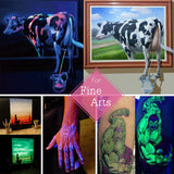 10 Color Glow In The Dark Pigment Powder with UV Lamp - Epoxy Resin Luminous Powder for Slime Kit,Skin Safe Long Lasting Self Glowing Dye for DIY DecorRom