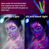 10 Color Glow in The Dark Face Paint,UV and Black Light Neon Face and Body Painting Set Mardi Gras Halloween Masquerade Black Light Birthday Party Sanhaipen