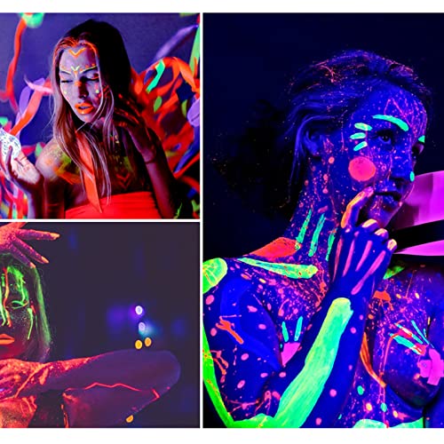 10 Colors Glow in The Black Light Face Paint Crayons Kit, UV Black Light Makeup Neon Face and Body Paint Sticks Markers for Mardi Gras Halloween Ausejopeac