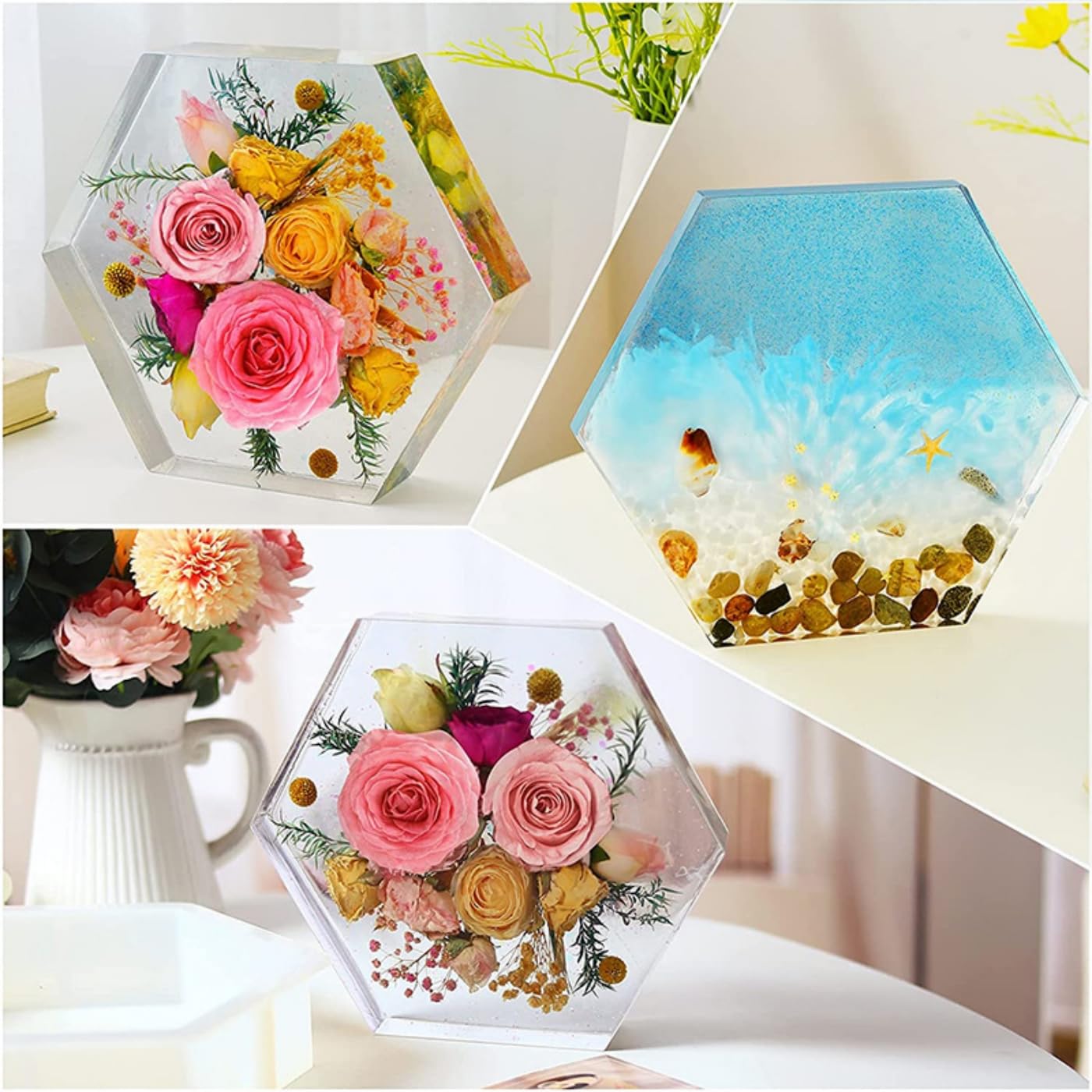 10" Hexagon Molds for Resin (10 Inch),Deep Epoxy Resin Molds for Flowers Preservation,Resin Art, Casting Resin,Resin Epoxy,DIY HIQUE