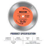 10 Inch 80T Circular Saw Blade with 5/8" Arbor, ATB Fast Cutting, Miter/Table Saw Blade for Wood-Cutting X-YEAH