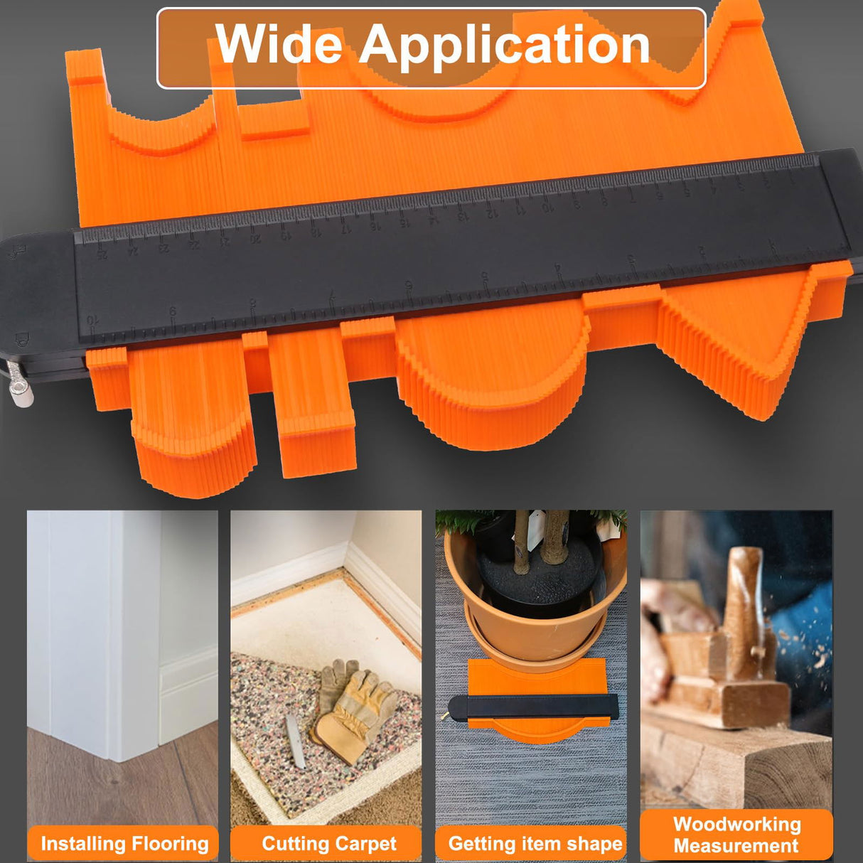 10 Inch Super Gauge Shape and Outline Tool, Contour Gauge Profile Tool with Lock, Measuring Tools Shape Duplicator Woodworking Tools MECHEER