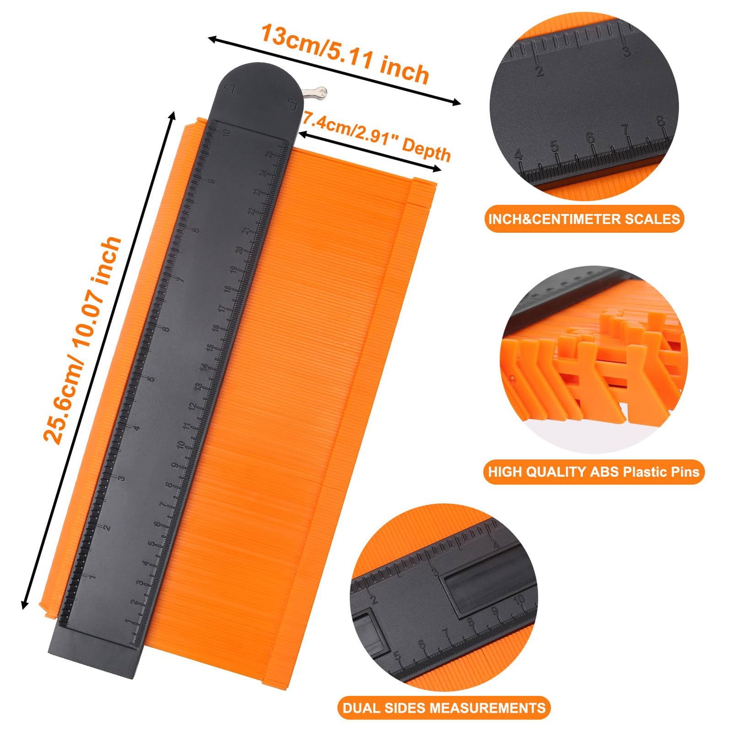 10 Inch Super Gauge Shape and Outline Tool, Contour Gauge Profile Tool with Lock, Measuring Tools Shape Duplicator Woodworking Tools MECHEER