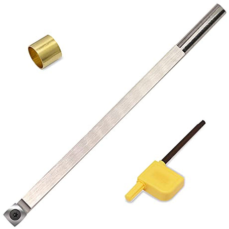 10 Inches Wood Turning tools Carbide Tipped Lathe Chisel Rougher Tool bar With 15mm Square Radius Carbide Insert for wood hobbyist or DIY or Asieg Tool