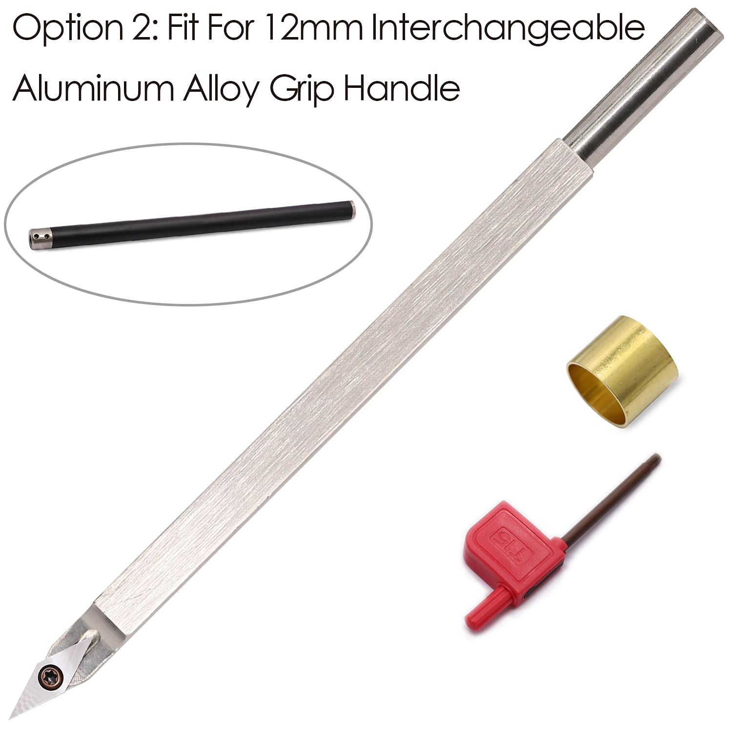 10 Inches Woodturning Tool Carbide Tipped Lathe Chisel Sharp Detailer Tool bar Blades Gouge Skew Spear 35° With Diamond Carbide Insert and Copper Asieg Tool