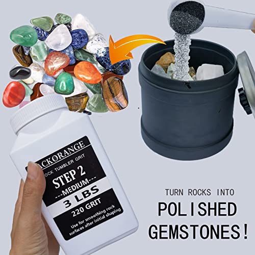 10 LBS Total Weight Rock Tumbler Grit Set, 4 Step Tumbling Media Refill-Coarse/Medium/Pre-Polished/Final Polish, Silicone Carbide Polisher Grit for Tonmp