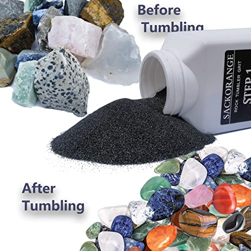 10 LBS Total Weight Rock Tumbler Grit Set, 4 Step Tumbling Media Refill-Coarse/Medium/Pre-Polished/Final Polish, Silicone Carbide Polisher Grit for Tonmp