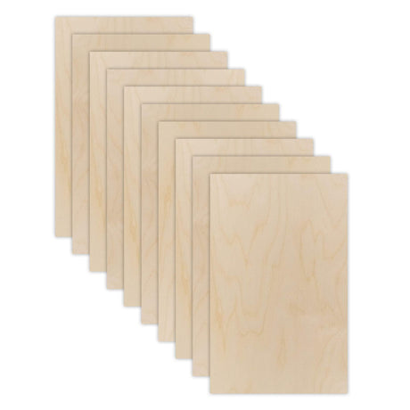 10 Pack | 6mm 1/4th inch Premium Baltic Birch Plywood, 12” x 19”, Glowforge Ready, Hand Selected Grade, Unfinished | Boxes of 10, 20, 50 and 100 | Craft Closet