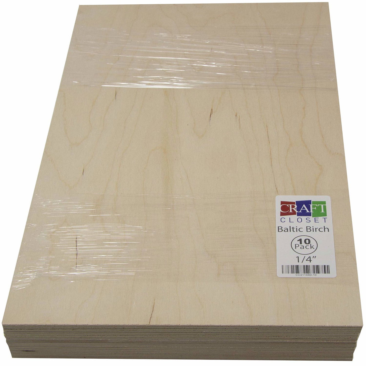 10 Pack | 6mm 1/4th inch Premium Baltic Birch Plywood, 12” x 19”, Glowforge Ready, Hand Selected Grade, Unfinished | Boxes of 10, 20, 50 and 100 | Craft Closet