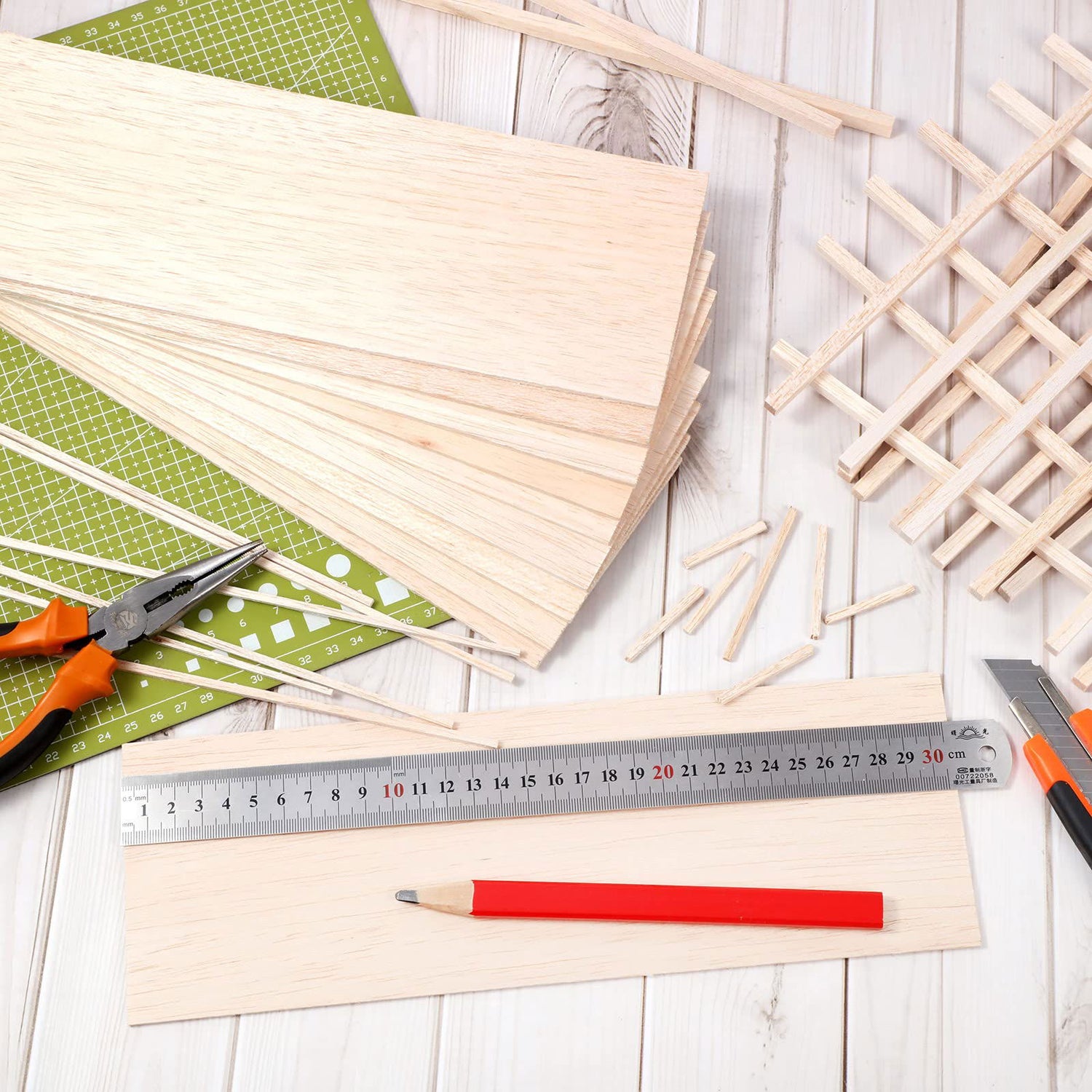 10 Pack Balsa Wood Sheets 1/8 Inches Thick 12 x 4 Inches Unfinished Wooden Board Wood Sheets for Crafts House Aircraft Ship Boat Arts School Projects Namalu