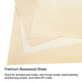 10 Pack Basswood Sheets 1/16 ×8×12 Inch, Thin Unfinished Plywood Wood Sheets for Craft DIY Project DOMG