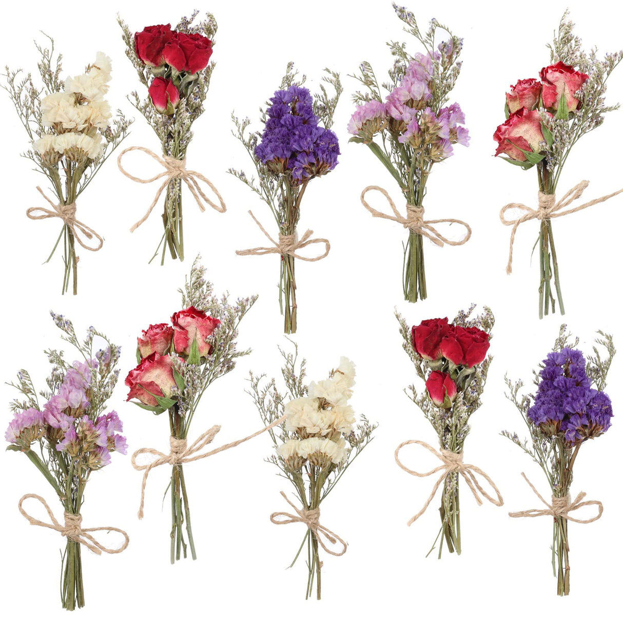 10 Pack Dried Flower Forget Me Not Bouquets Natural Dried Flower with Stem Dried Embossing Flower Bundles Artificial Flower Dried Floral Arrangement for Vase, DIY, Photo Prop, Wedding, Party Decor VAIPI