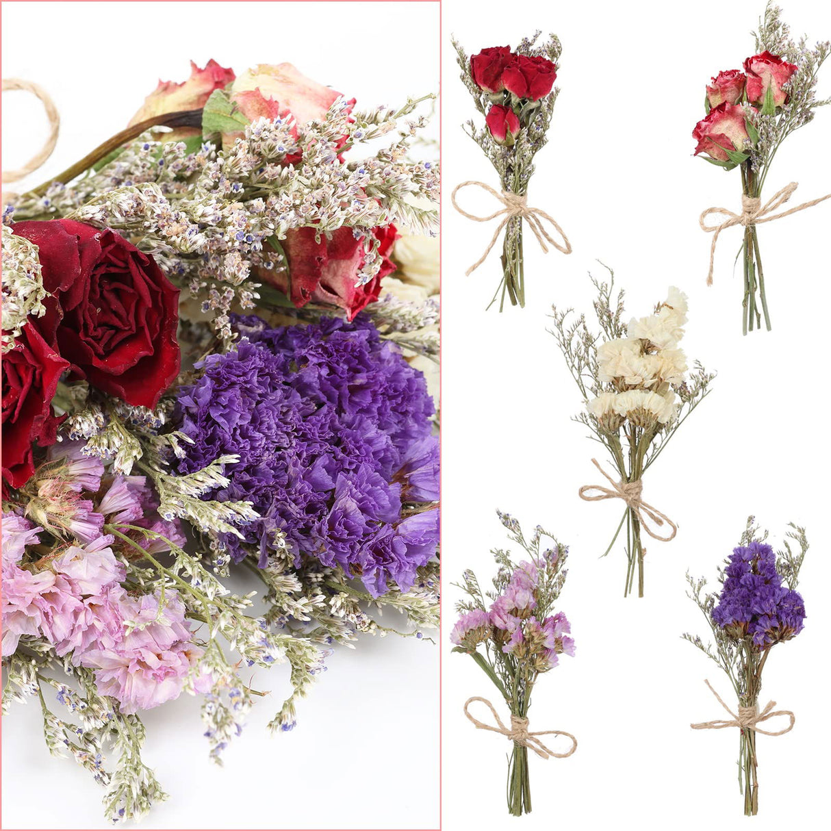 10 Pack Dried Flower Forget Me Not Bouquets Natural Dried Flower with Stem Dried Embossing Flower Bundles Artificial Flower Dried Floral Arrangement for Vase, DIY, Photo Prop, Wedding, Party Decor VAIPI