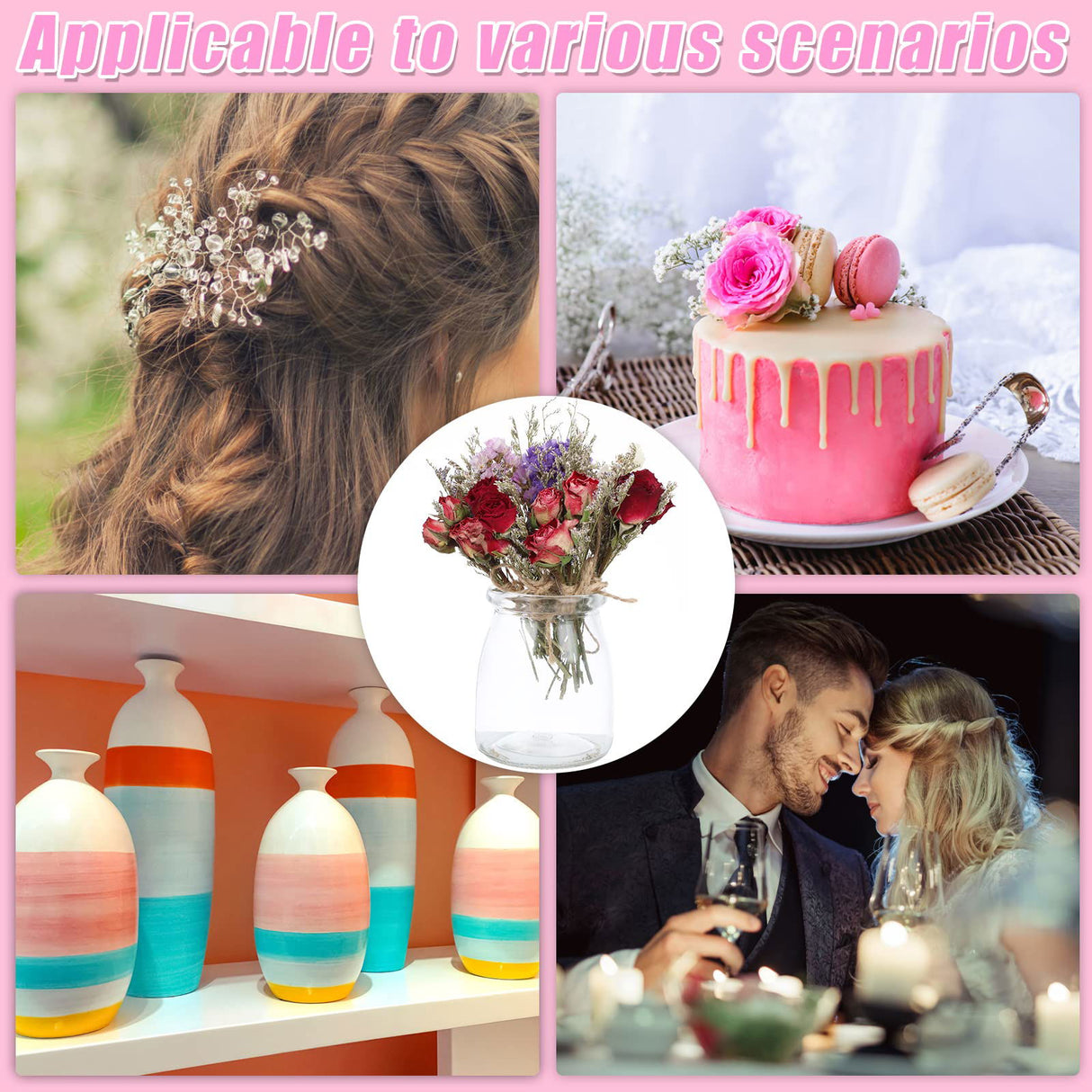 10 Pack Dried Flower Forget Me Not Bouquets Natural Dried Flower with Stem Dried Embossing Flower Bundles Artificial Flower Dried Floral Arrangement for Vase, DIY, Photo Prop, Wedding, Party Decor VAIPI