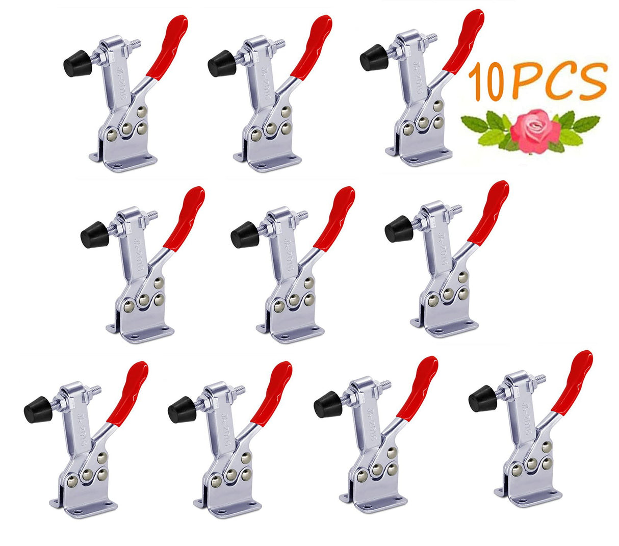 10 Pack Hold Down Toggle Clamps Woodworking,201B Clamps Hand Tool Toggle Clamp 220Lbs Holding Capacity,Antislip Quick Release Horizontal Toggle SKYCY