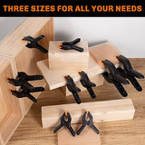 10 Pack Spring Clamps Heavy Duty - Assorted Sizes Spring Clips Plastic 6.5 Inches, 4.5 Inches, 3.5 Inches Set - Backdrop Clips Small Clamps For Peoin