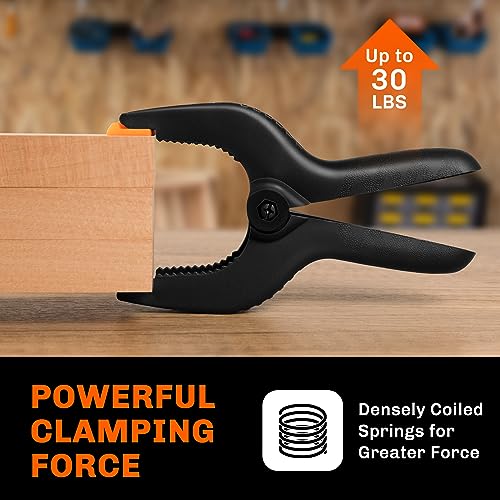 10 Pack Spring Clamps Heavy Duty - Assorted Sizes Spring Clips Plastic 6.5 Inches, 4.5 Inches, 3.5 Inches Set - Backdrop Clips Small Clamps For Peoin