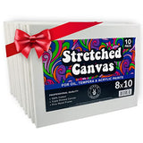10 Pack Stretched Canvases for Painting 8x10 Blank Paint Canvases for Painting Supplies Painting Canvas Acrylic Paint, Oil Art Small Canvases for HIPPIE CRAFTER