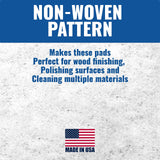 10 Pack of White Non Scratch Non-Woven Pads for Cleaning/Polishing and Multi Purpose Use in Your Home • Workshop or DIY Garage Shop Made in The USA Peachtree Woodworking