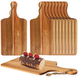 10 Packs Acacia Wood Cutting Board, 15 x 7 Inch Plain Chopping Board with Handles Large Serving Board Wooden Kitchen Cutting Board Bulk with Ropes Aweyka