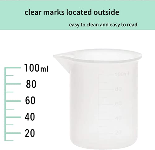 10 Pcs 100ml Silicone Measuring Cups, Epoxy Resin Cups, Nonstick Silicone Mixing Cups for Resin Molds Resin Casting Molds for Handmade Candle, Resin Phinicco