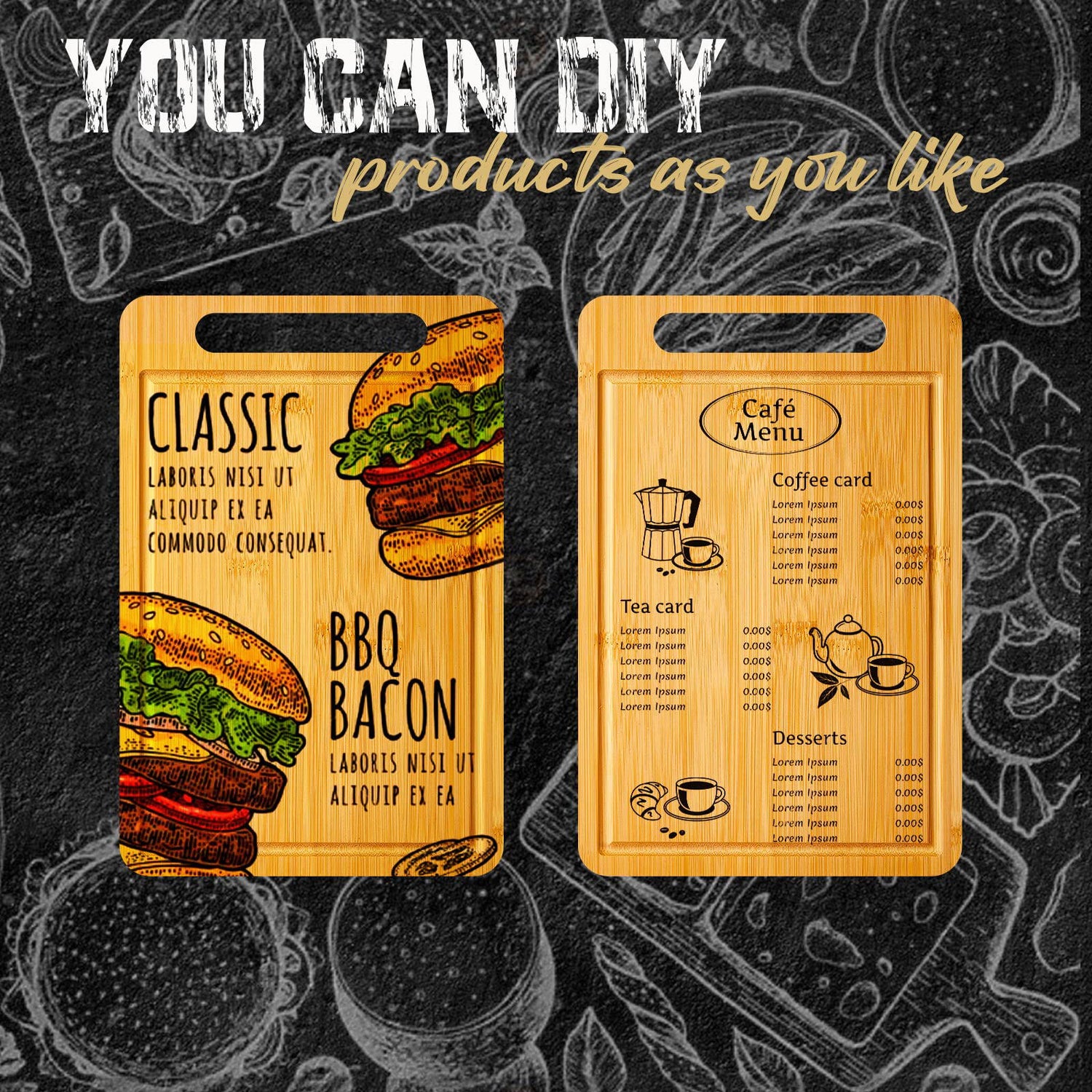 10 Pcs Bamboo Wood Cutting Board with Handle 12 x 7.8 Inch Bamboo Wooden Serving Board Kitchen Chopping Boards for Pizza, Bread, Cheese, Charcuterie, Nuenen