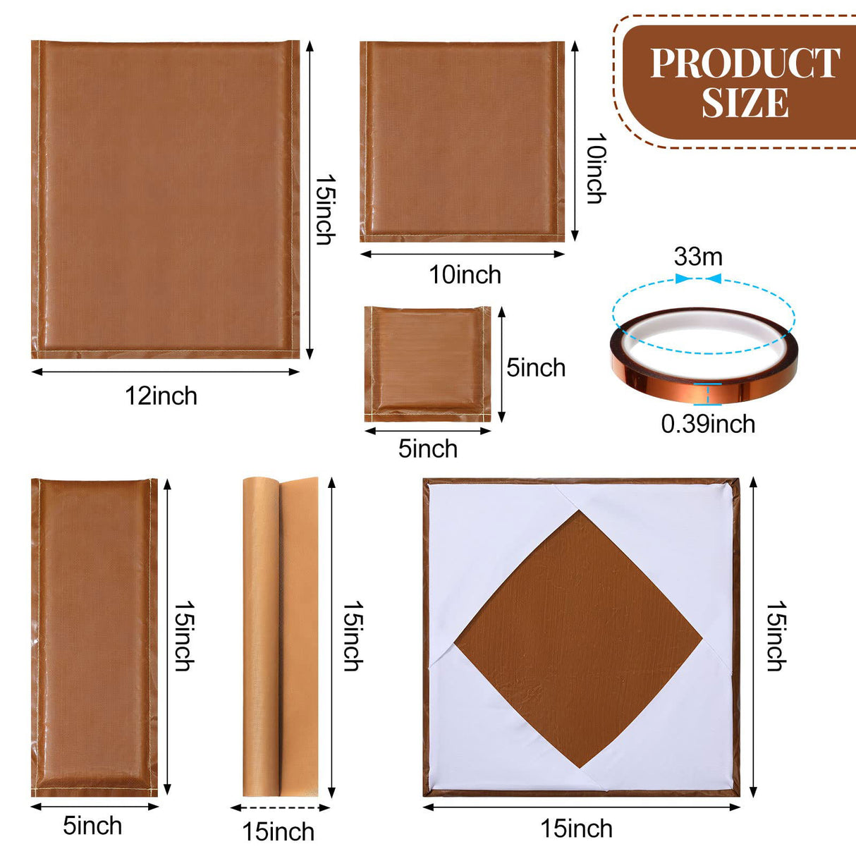 10 Pcs Heat Press Pillow Bundle Tools Kit, Include 4 Sizes Heat Pressing Transfer Pillow Mat, 2 Heat Press Platen Wrap Cover, 2 Heat Transfer Sheet, Crtiin