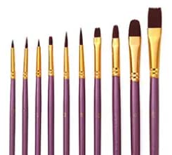 10 Pcs Paint Brushes Set, Paint Brushes for Canvas Emooqi