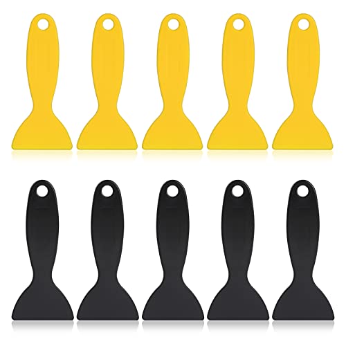 10 Pcs Plastic Scraper,Plastic Spatula Paint Scrapers Flexible Resin Scraper Putty Knife Air Bubble Remover Sticker Installation Tool for 3D Printing Sliverdew