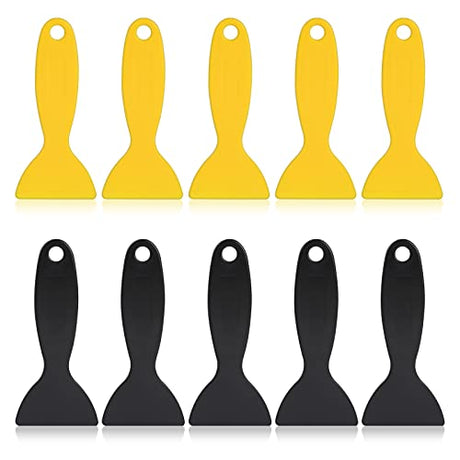 10 Pcs Plastic Scraper,Plastic Spatula Paint Scrapers Flexible Resin Scraper Putty Knife Air Bubble Remover Sticker Installation Tool for 3D Printing Sliverdew
