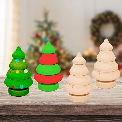 10 Pcs Unfinished Wood Peg Dolls Wooden Doll Bodies Blank Wooden Craft Figures Christmas Decorations for Painting Graffiti Drawing Christmas Tree GSHLLO
