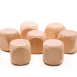 10 Pcs Wooden Dice, 6 Sided Blank Dice Round Corner Cube Dice DIY Graffiti Dice Crafts Toy Dice Board Game Party Supplies(1.8cm) Generic