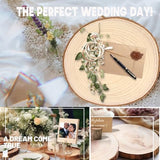 10 Pieces 8-9 Inch Wood Slices,Round Natural Wood Slices with Wood Table Number Holders and Cards,for Weddings,Table Centerpieces BBRGIRL