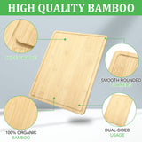 10 Pieces Bamboo Cutting Boards Set Bamboo Chopping Board Bulk Wooden Cutting Boards Thick Sturdy Chopping Board with Juice Groove for Kitchen Meat Cheese and Vegetables Heavy Duty Serving Tray Eaasty