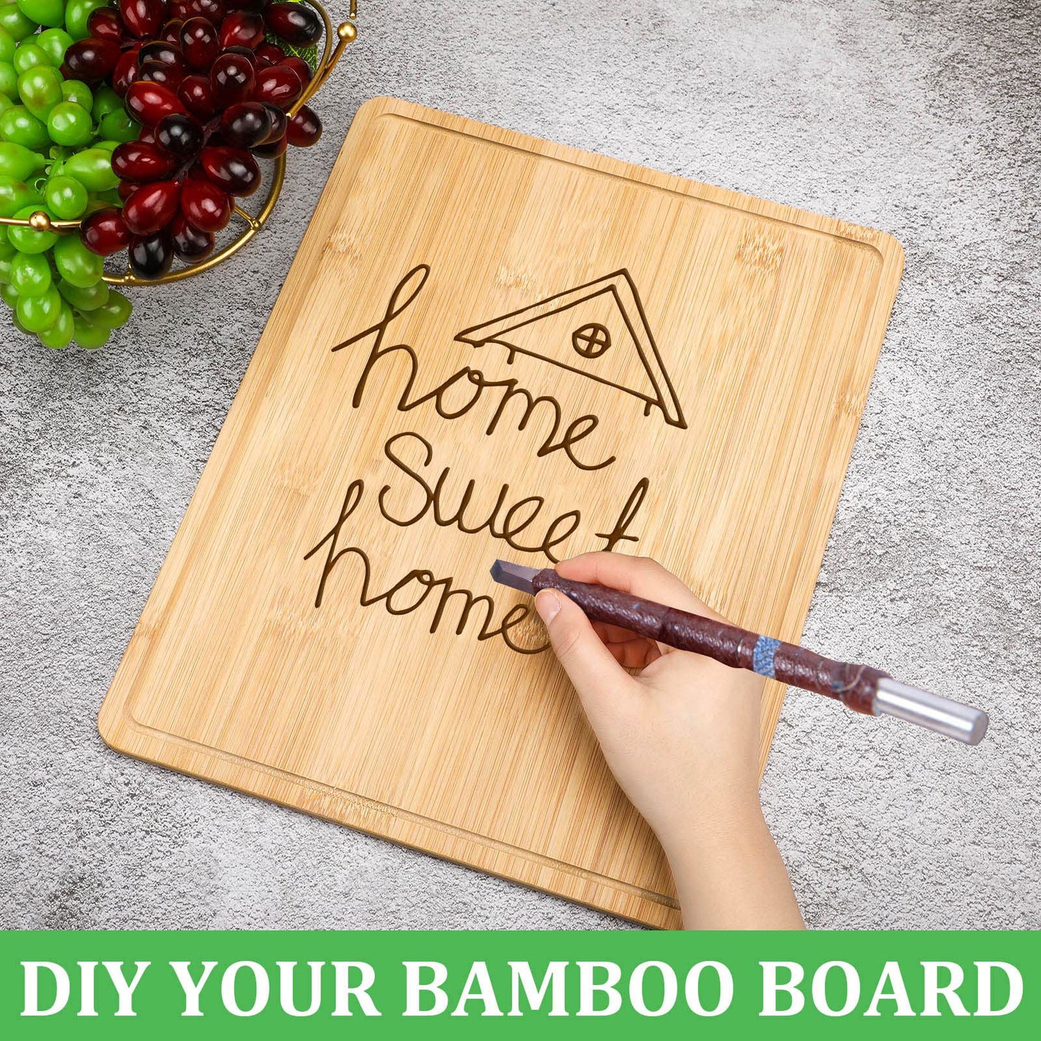 10 Pieces Bamboo Cutting Boards Set Bamboo Chopping Board Bulk Wooden Cutting Boards Thick Sturdy Chopping Board with Juice Groove for Kitchen Meat Cheese and Vegetables Heavy Duty Serving Tray Eaasty