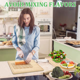 10 Pieces Bamboo Cutting Boards Set Bamboo Chopping Board Bulk Wooden Cutting Boards Thick Sturdy Chopping Board with Juice Groove for Kitchen Meat Cheese and Vegetables Heavy Duty Serving Tray Eaasty