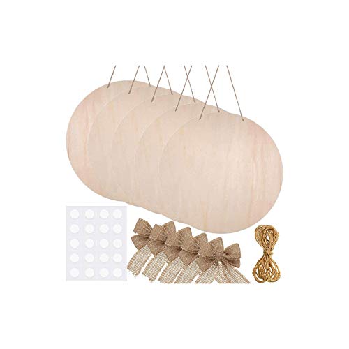 10 Pieces Blank Wood Circles 12 Inch Sign Unfinished Wood Slices Front Door Decor Round Wooden Hanging Sign with Twine MixTeach