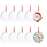 10 Pieces Christmas Sublimation Ornament Blanks - 3.15 Inch Sublimation Blank Pendants Ornaments Double Side with Red String - Personalized MDF HooAMI