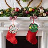 10 Pieces Christmas Sublimation Ornament Blanks - 3.15 Inch Sublimation Blank Pendants Ornaments Double Side with Red String - Personalized MDF HooAMI